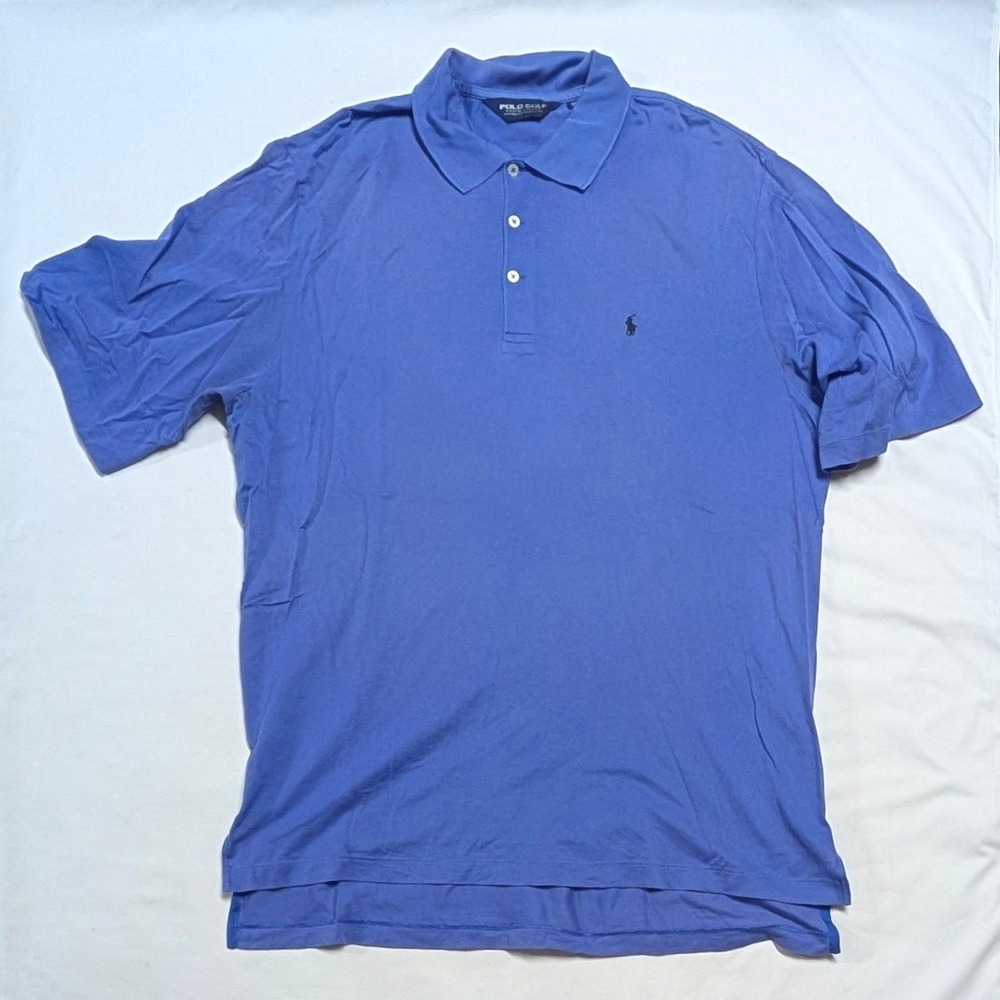 Polo Golf Ralph Lauren Men's XL Blue Pima Cotton Pique Short Sleeve Polo Shirt